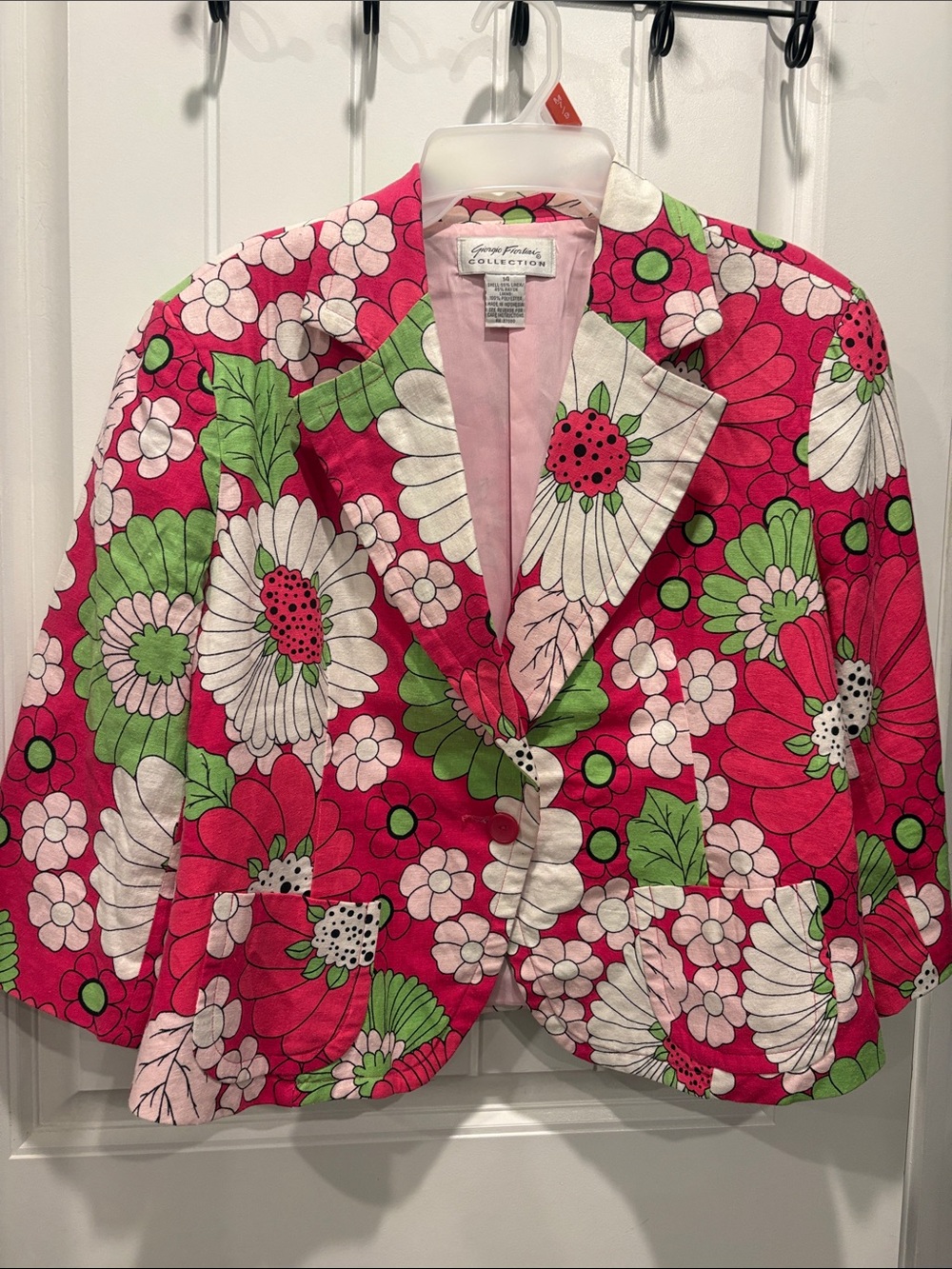 Women’s Giorgio Fiorlini Collection floral pink green blazer jacket